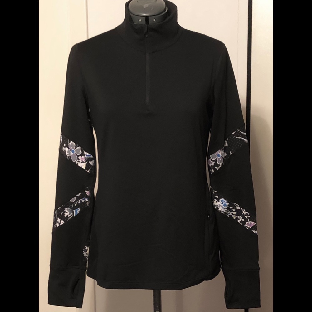 NWOT GAP FIT BLACK ZIP PULLOVER TRACKSUIT JACKET M